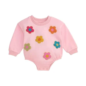 Mud Pie Girl's Flower Sweatshirt Bubble