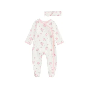 Mud Pie Girl's Ivory Blossom Sleeper