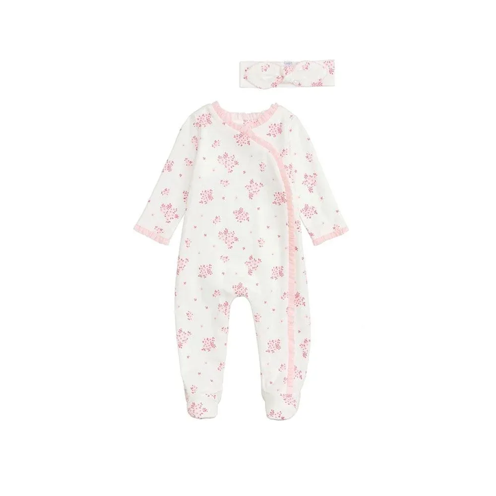 Mud Pie Girl's Ivory Blossom Sleeper