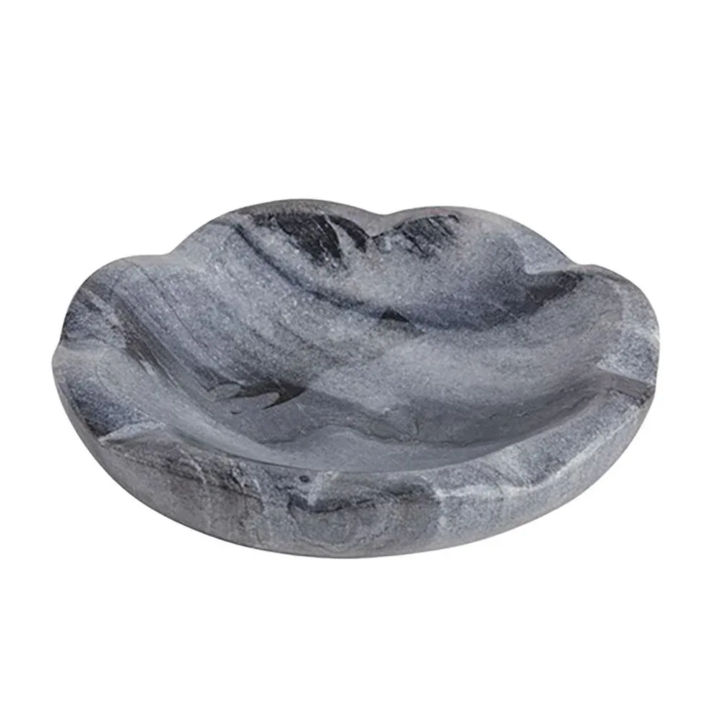 Mud Pie Grey Marble Scallop Dish