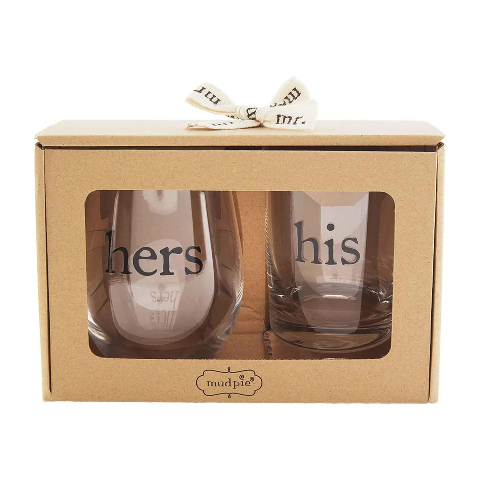 Mud Pie His and Hers Glass Set - Image 2