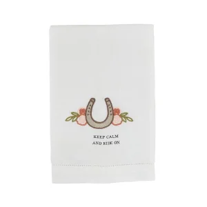 Mud Pie Keep Calm Horse Embroidery Towel