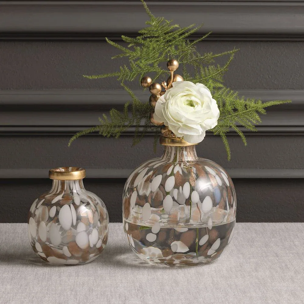 Mud Pie Large White and Gold Tortoise Vase - Image 2