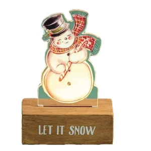 Mud Pie Let It Snow Snowman Acrylic Light Up Sitter