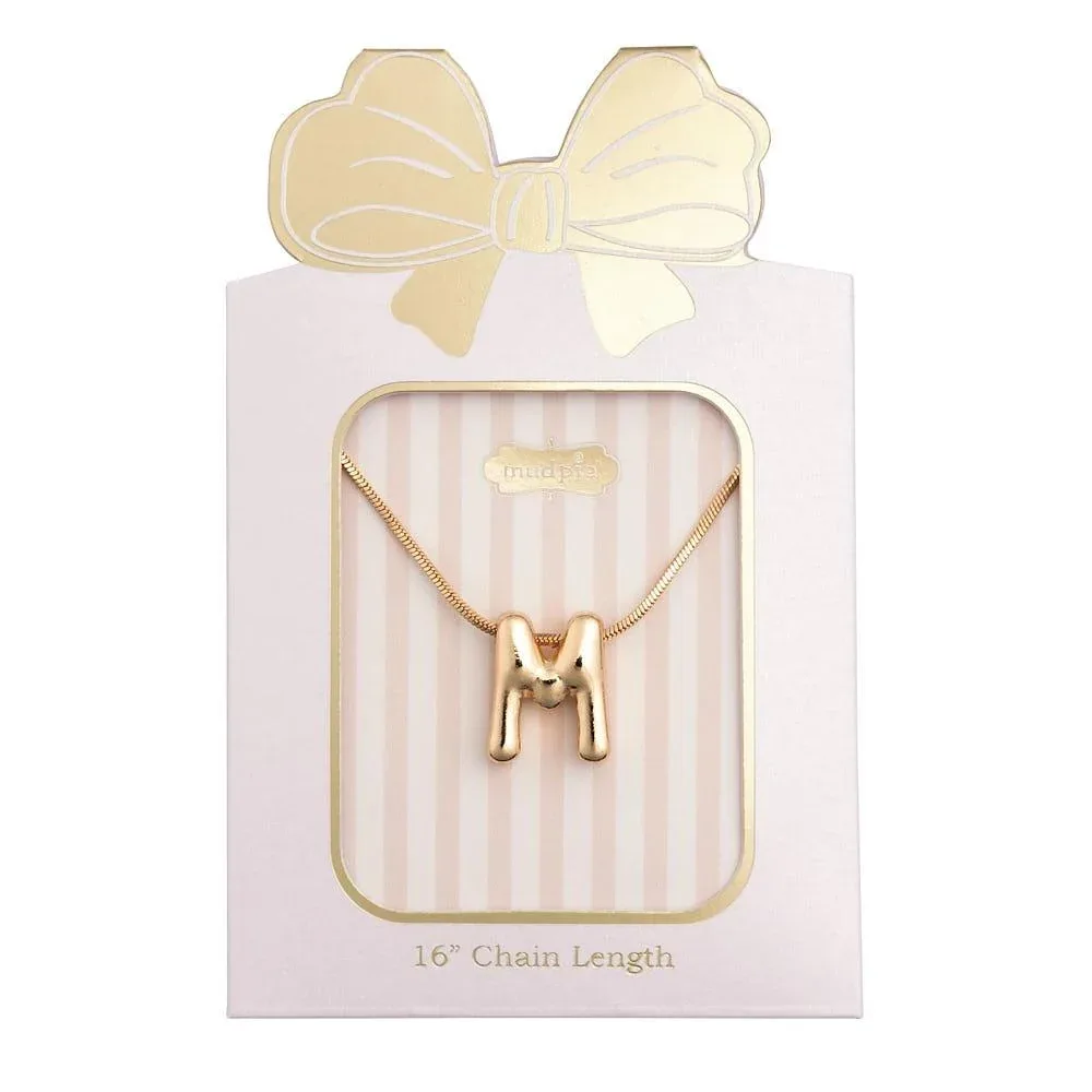 Mud Pie M Initial Necklace