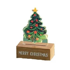 Mud Pie Merry Christmas Tree Acrylic Light Up Sitter