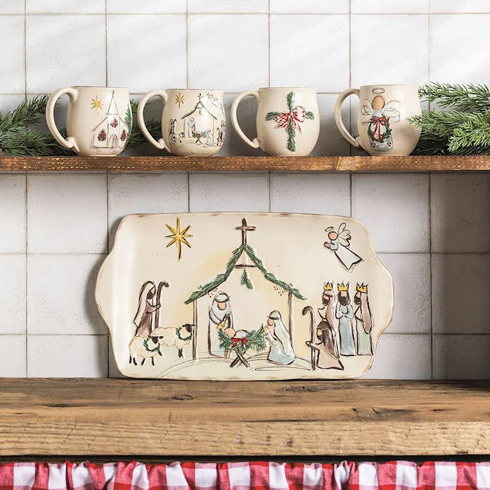 Mud Pie Nativity Stoneware Platter - Image 2