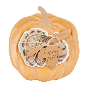 Mud Pie Orange Pumpkin Cheese Set
