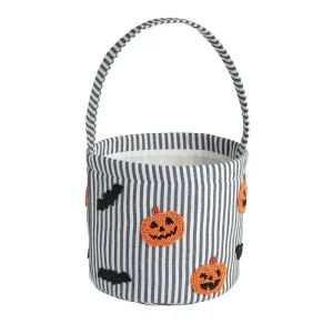 Mud Pie Pumpkin Beaded Halloween Bucket