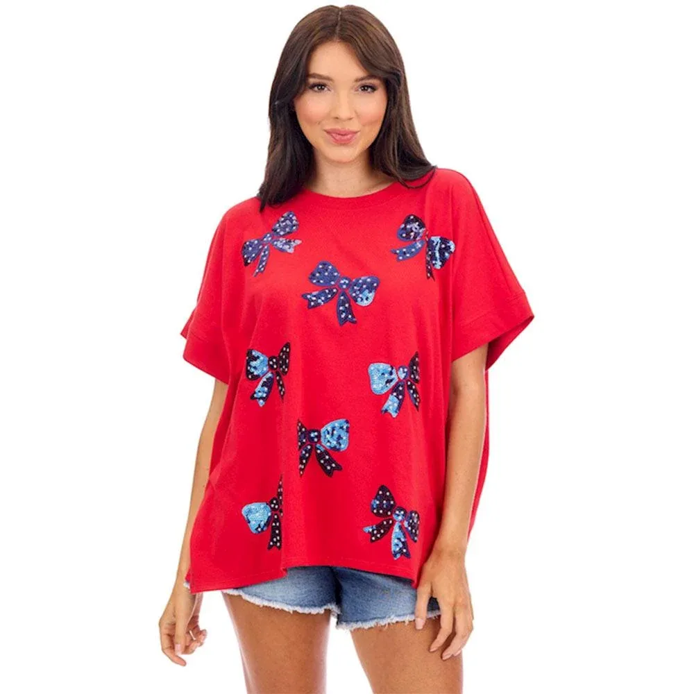 Mud Pie Red Americana Sparkle Top