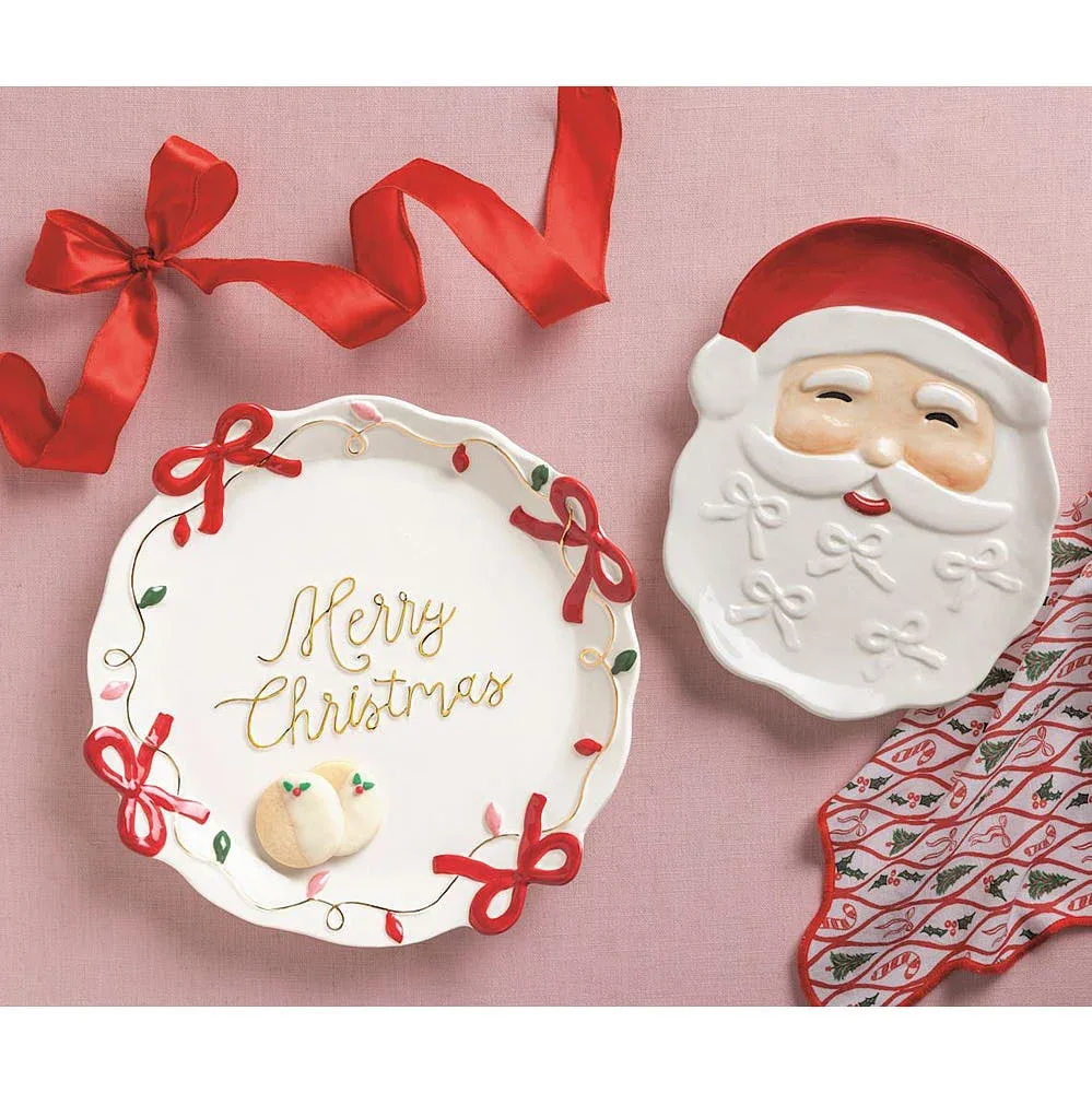 Mud Pie Santa Bow Platter Set - Image 2