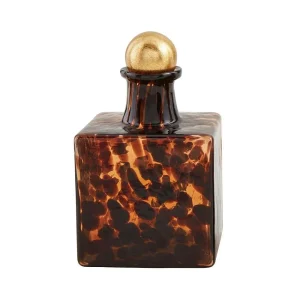 Mud Pie Square Tortoise Shell Decanter