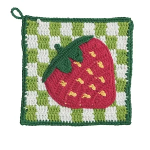 Mud Pie Strawberry Crochet Trivet