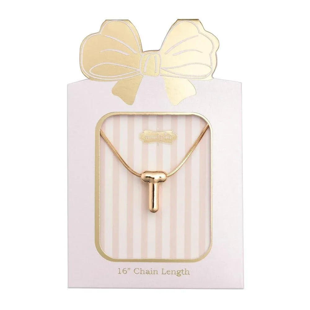 Mud Pie T Initial Necklace