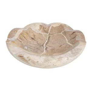 Mud Pie Taupe Marble Scallop Dish