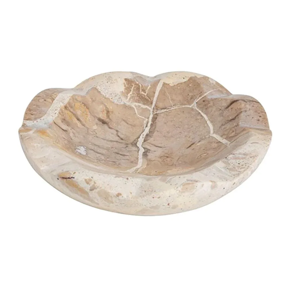 Mud Pie Taupe Marble Scallop Dish