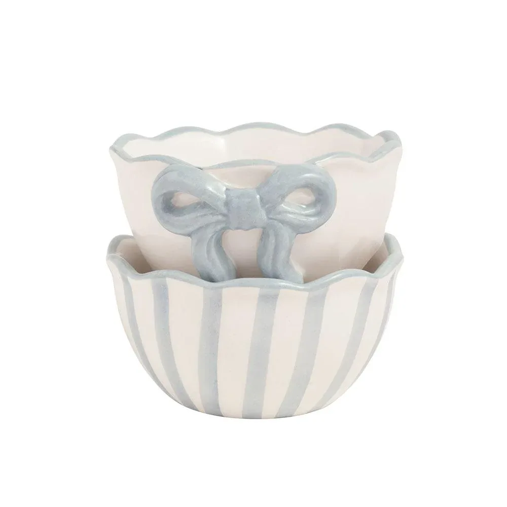 Mud Pie Toule White/Bow Ramekins