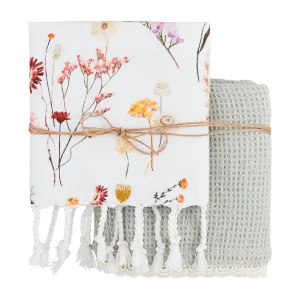Mud Pie Trellis Pattern Dish Towel Set