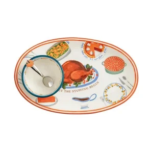 Mud Pie Turkey Dinner Tray & Dip Set