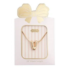 Mud Pie V Initial Necklace