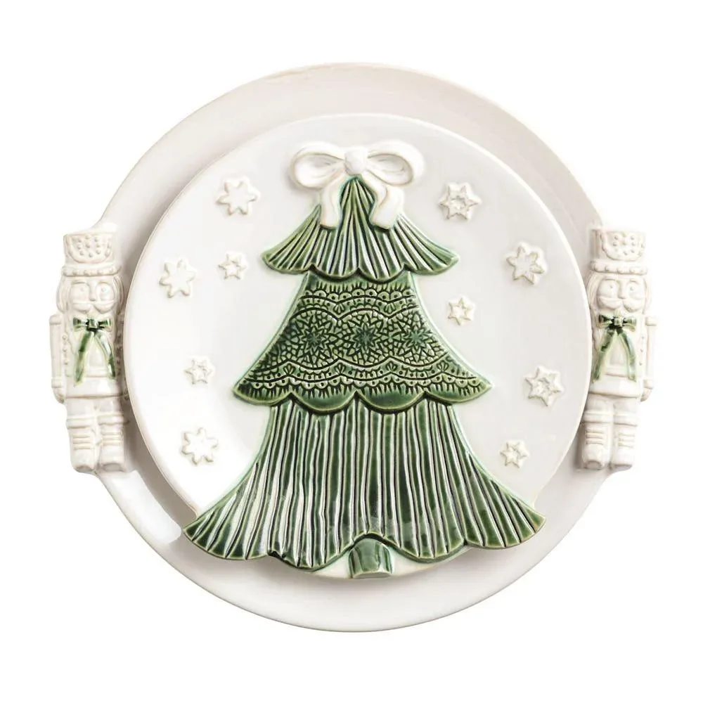 Mud Pie White Christmas Platter Set