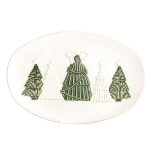 Mud Pie White Christmas Tree Platter