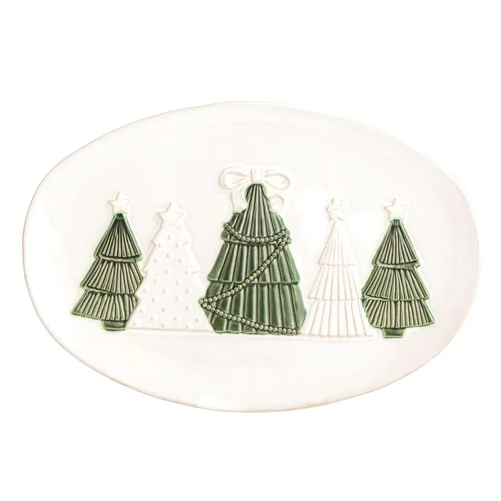 Mud Pie White Christmas Tree Platter
