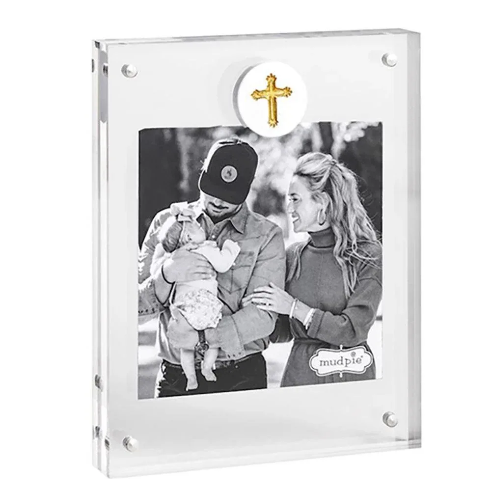 Mud Pie White Cross Frame