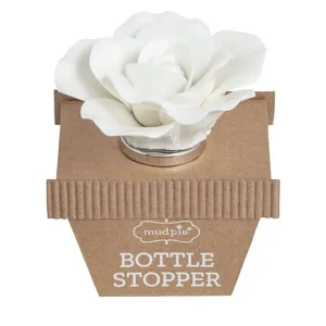 Mud Pie White Flower Bottle Stopper