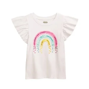 Mud Pie White Sparkly Rainbow Shirt