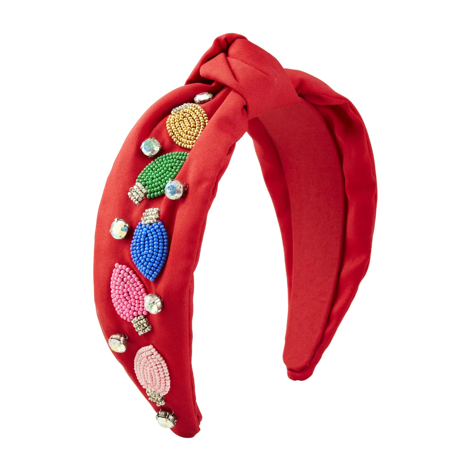 Mud Pie Women Holiday Beaded Headband Red