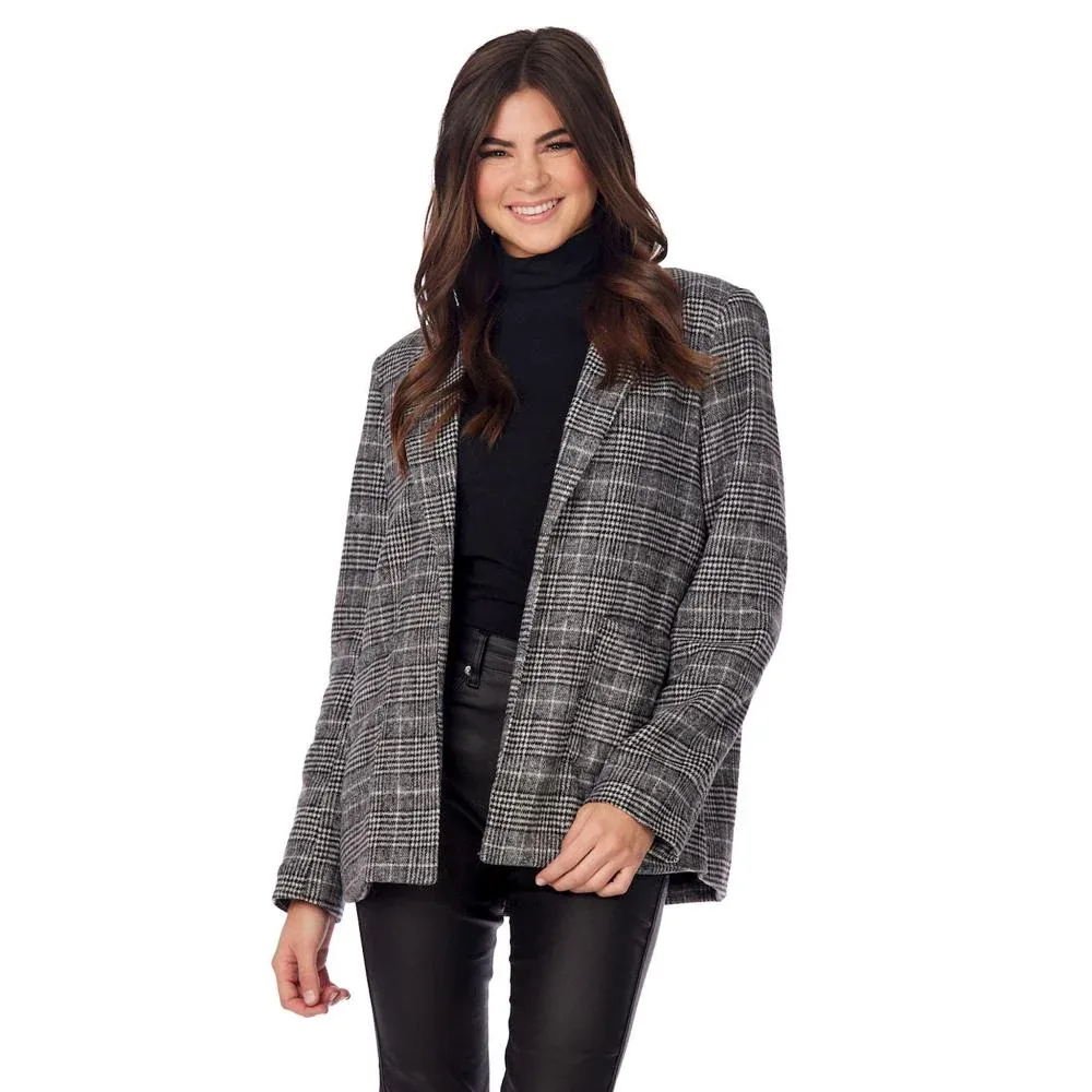 Mud Pie Women's Black Houndstooth Bynes Blazer