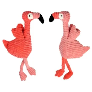 Multipet Pet Envy Corduroy Flamingos Dog Toy Assorted, 17 in