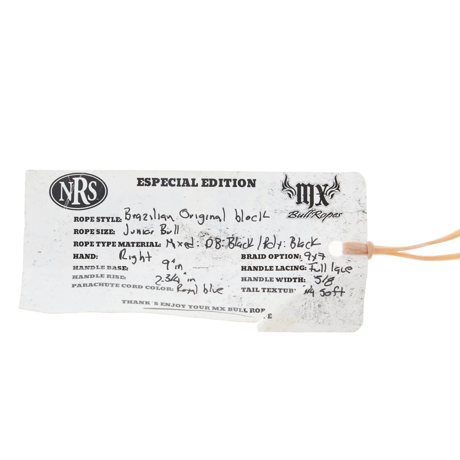 Mx Bull Ropes Brazilian Right Handed 5/8in. Double Braid Black and Royal Blue Junior Bull Rope - Image 2