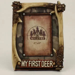 My 1St Deer Antler Picture Frame 4 x 6 Bk/Wh