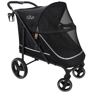 My Duque CHAMP Big Pet Stroller With Raincover - Dogs Up to 110 Lbs - Black