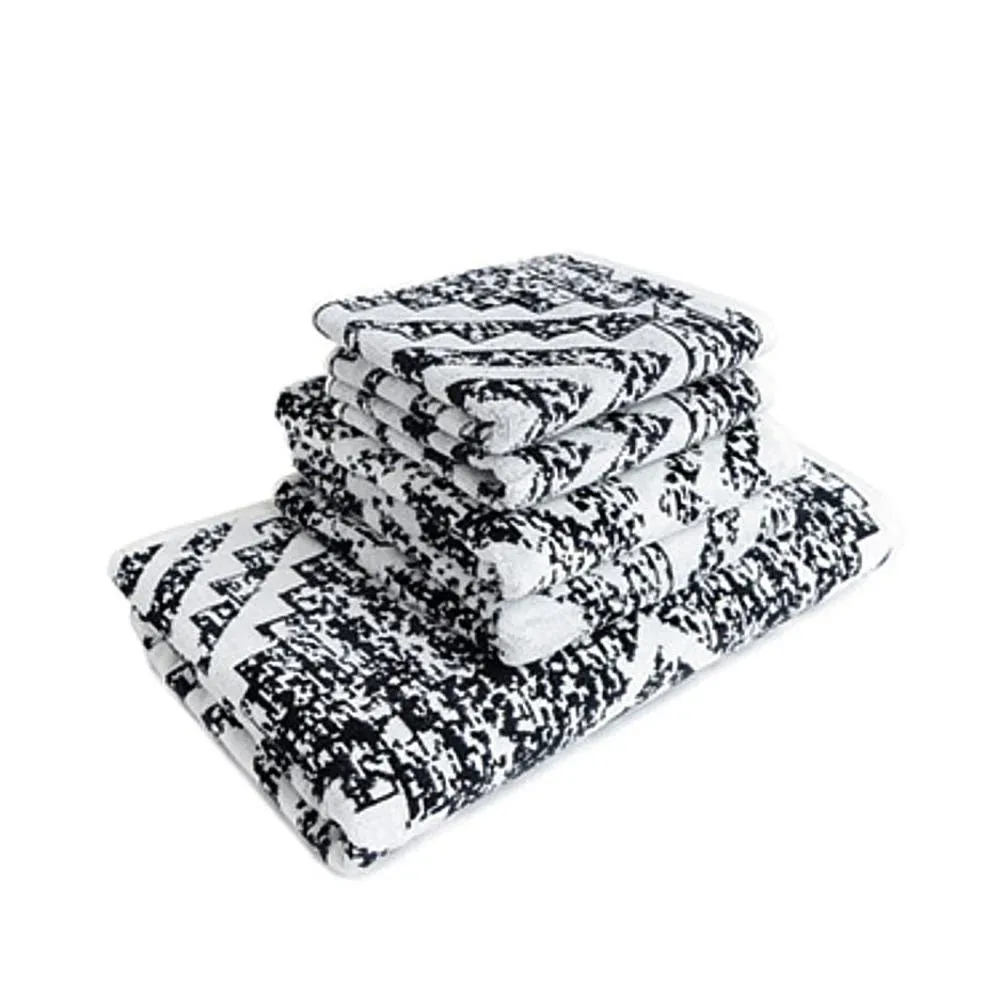 Myra Cloudstone Black and White Towel Set of 5