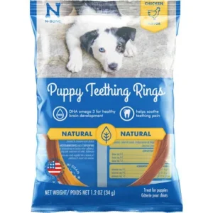 N-Bone Puppy Teething Ring - Chicken Flavor Puppy Teething Ring - 3.5" Diameter (1 Pack)