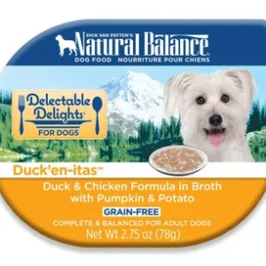 Natural Balance Pet Foods Delectable Delights Wet Dog Food Duck'en-itas in Broth 24ea/2.75 oz