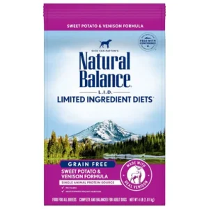 Natural Balance Pet Foods L.I.D. Sweet Potato and Venison Adult Dry Dog Food 4 Lb