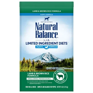 Natural Balance Pet Foods Limited Ingredient Puppy Dry Dog Food Lamb & Brown Rice, 4 lb