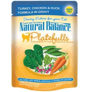 Natural Balance Pet Foods Platefulls Turkey Chicken and Duck Formula in Gravy Cat Wet Food 3 oz 24 Pack