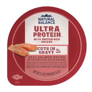 Natural Balance Pet Foods Ultra Protein Cuts in Gravy Wet Cat Food Salmon 10ea/2.7 oz