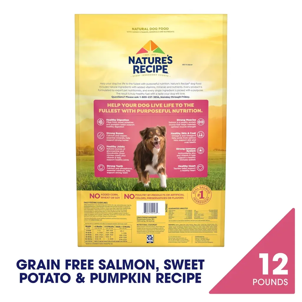 Nature's Recipe Grain Free Salmon, Sweet Potato & Pumpkin Dry Dog Food - Image 2