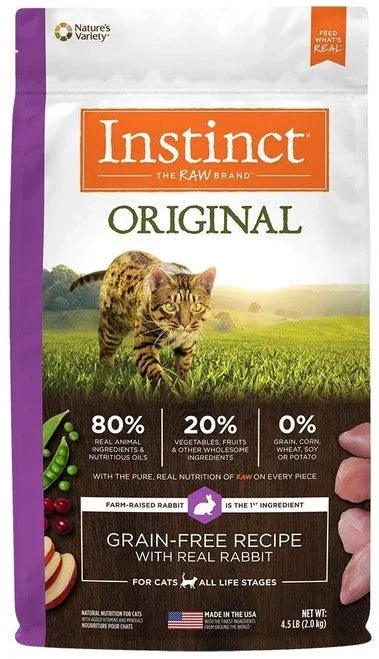 Nature's Variety Instinct Original Grain Free Recipe With Real Rabbit Natural Dry Cat Food-4.5/ 4 lb-{L+1} - Image 2