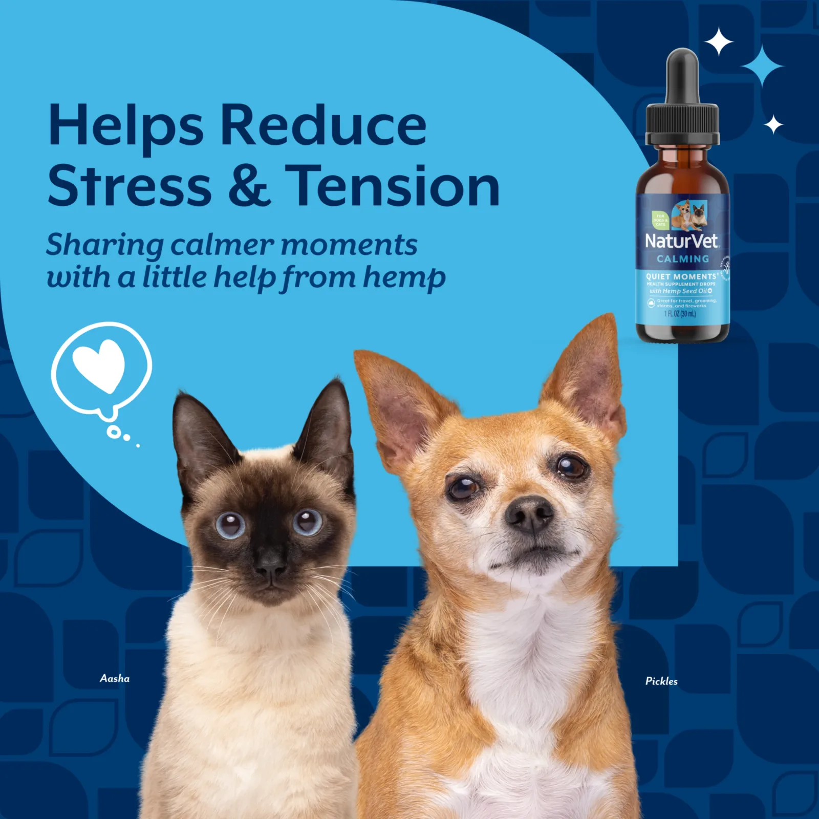 NaturVet Quiet Moments with Hemp Seed Oil Calming Supplement Drops for Dogs and Cats, Bacon Flavor, 1 fl oz - Image 2