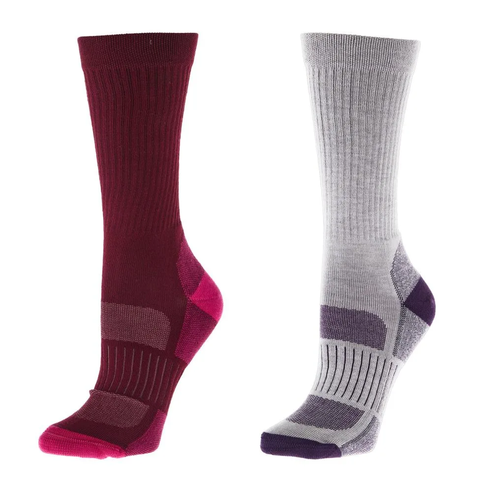 Nester Hoisery AriatTek 2 Pack High Performance Pink and Purple Crew Socks