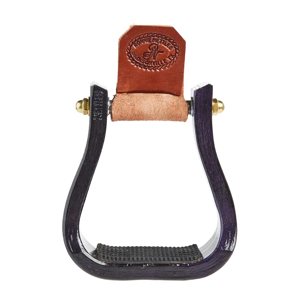 Nettles Country 2in Purple Over Black Barrel Racing Stirrup - Image 2
