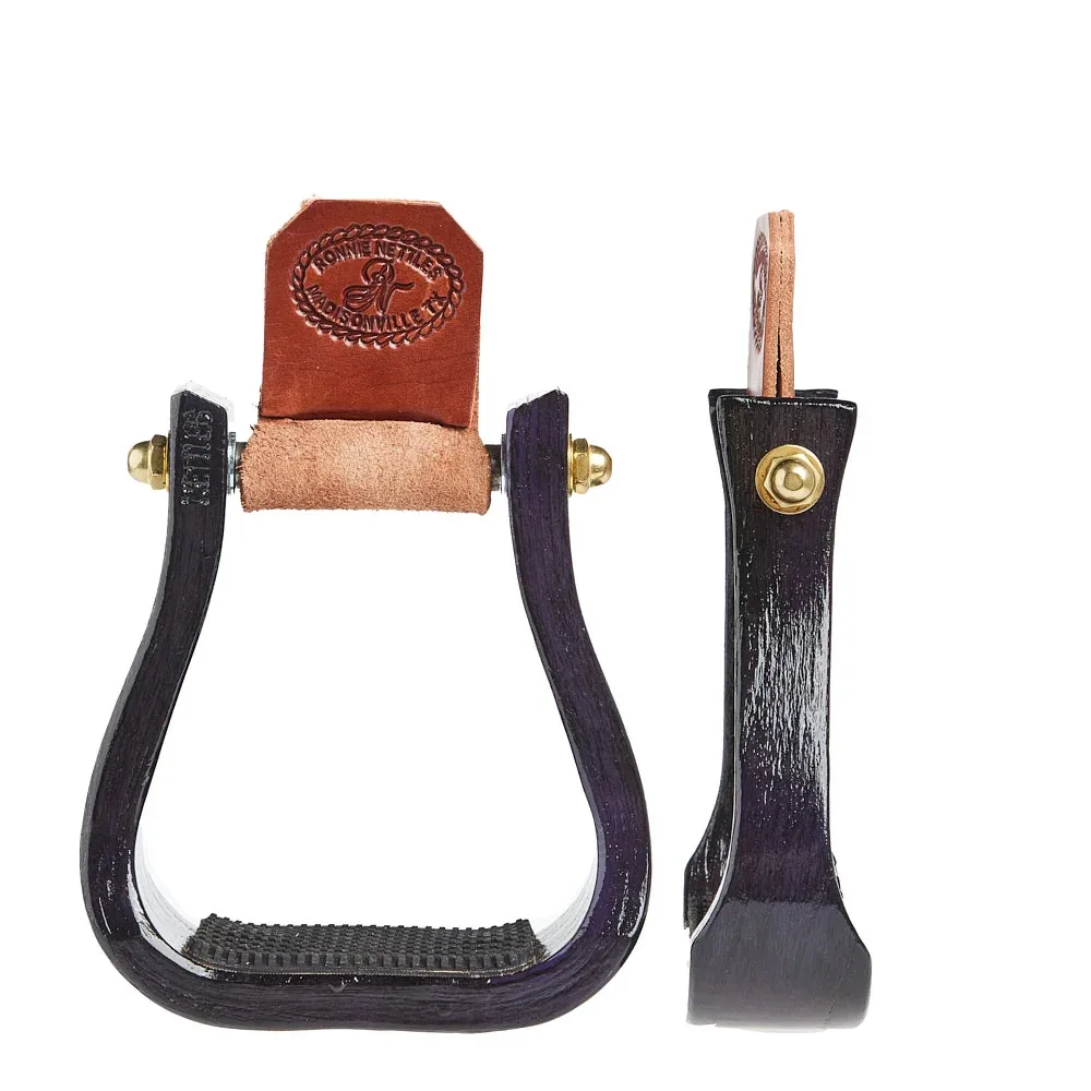 Nettles Country 2in Purple Over Black Barrel Racing Stirrup