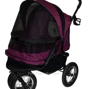 No-Zip Double Pet Stroller- Boysenberry